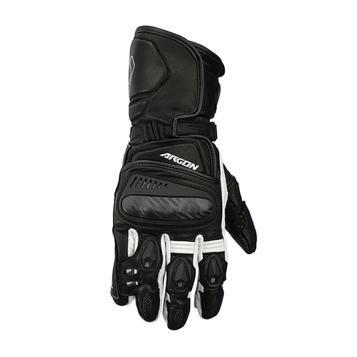 Argon Engage Swift Leather Men Motorcycle On Road Gloves - Black/White 2XL