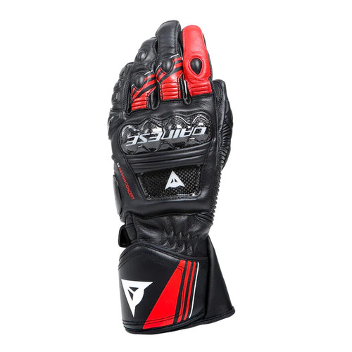 Dainese Druid 4 Leather Motorcycle Gloves Black/Lava-Red/White/M