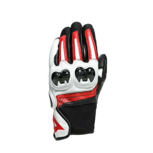 Dainese Mig 3 Unisex Leather Motorcycle Gloves Black/White/Lava-Red/S