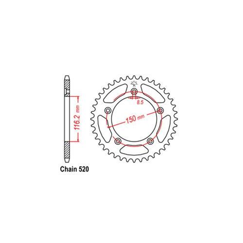 Rear Sprocket Aprilia 520