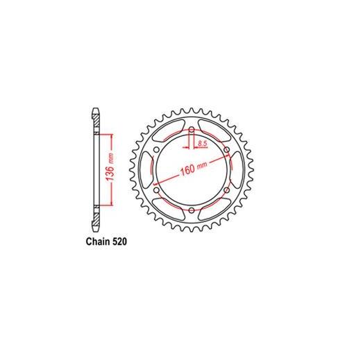 Rear Sprocket Bmw Aprilia 520