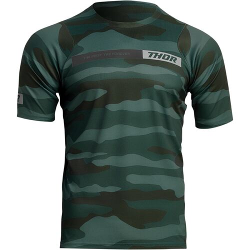 Thor Assist Motorcycle Jersey  SS Camo Green SM