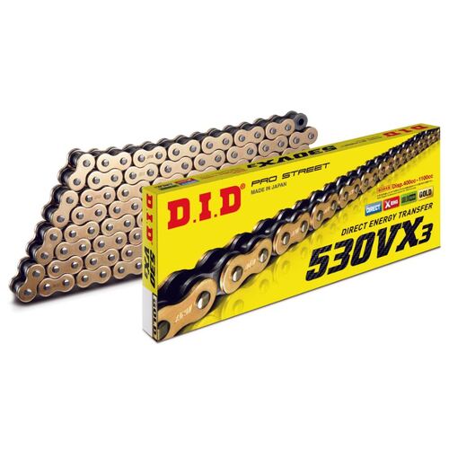 DID 530/50VX3 GB -114 ZB Pro Street X-Ring Drive Chain - Gold/Black