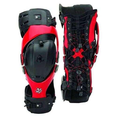 Asterisk Cell Motorcycle Knee Brace Left Size:- Small  - Red