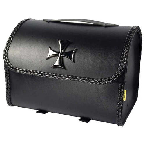 Willie T518 Maltese Motorcycle Travel Trunk Bag - Synthetic Black