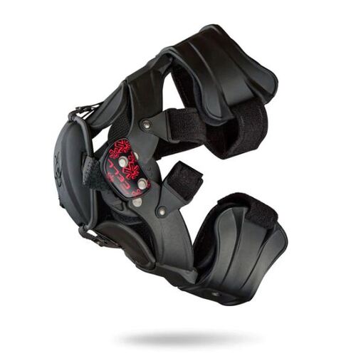 Asterisk Cell Junior Motorcycle Knee Brace Pair Size:- Small- Black