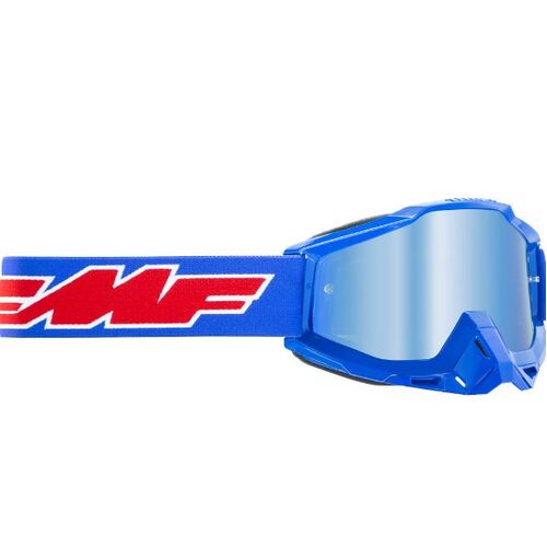 FMFVS Powerbomb Mirror Silver Lens Helmet Goggles - Rocket Blue