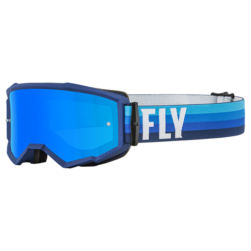 Fly Racing Youth Zone Sky Blue Mirror/Smoke Lens Motorcycle Goggles - Blue/Black