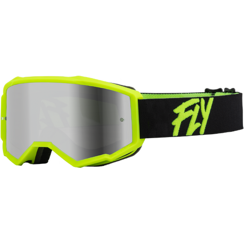 Fly 2023 Zone Youth Silver Mirror/Smoke Lens Goggles - Black/Hi-Vis