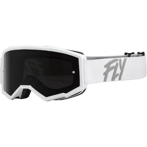 Fly 2023 Zone Youth Dark Smoke/Smoke Lens Goggles - White