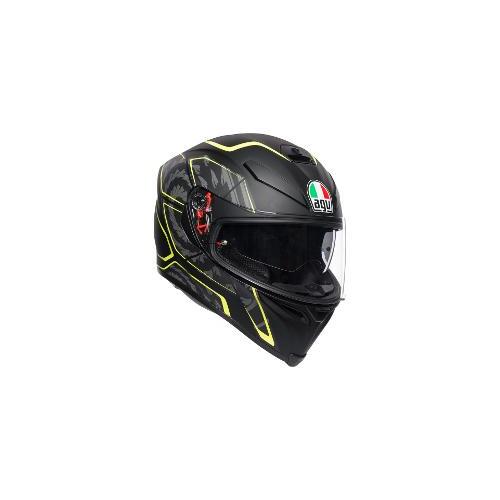 AGV K5 S Tornado Motorcycle Helmet  Matte Black/Yellow Fluro 