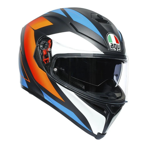 AGV K5 S Motorcycle Helmet - Core Black/Blue/Orange 