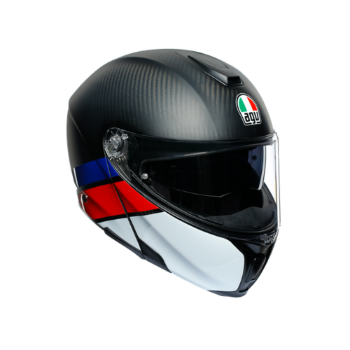 AGV Sportmodular Motorcycle Helmet  Layer Carbon/Red/Blue 
