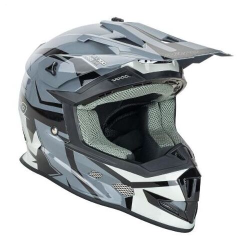Nitro MX700 Satin Motorcycle Helmet - Black/Gunmetal  
