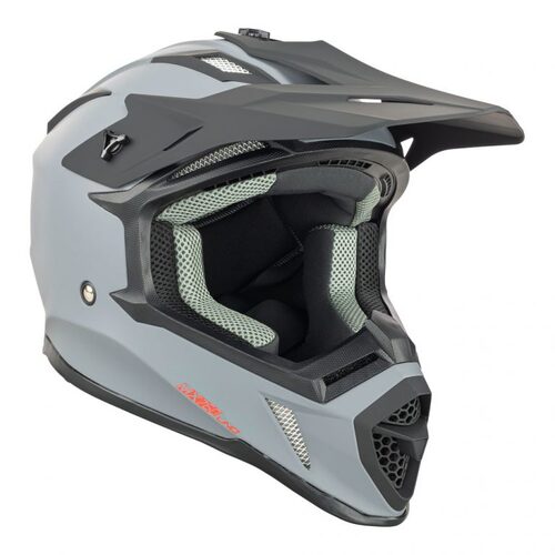 Nitro MX760 Off Road Motorcycle Helmet Satin Gunmetal/Red Logo Small