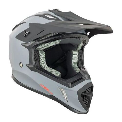 Nitro MX760 Satin Motorcycle Helmet - Gunmetal/Red Logo