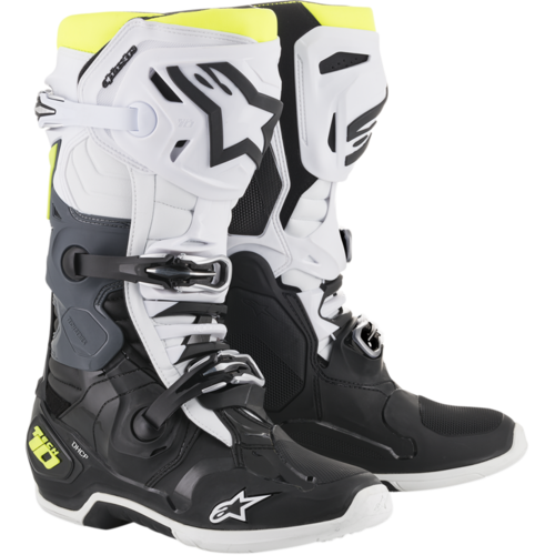 Alpinestar Tech 10 Motorcycle Boots (My20) (125) Black White Yellow Fluro