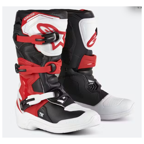 Alpinestar Tech 3S Youth Motorcycle Boot White-Black-Bright Red / Youth 03