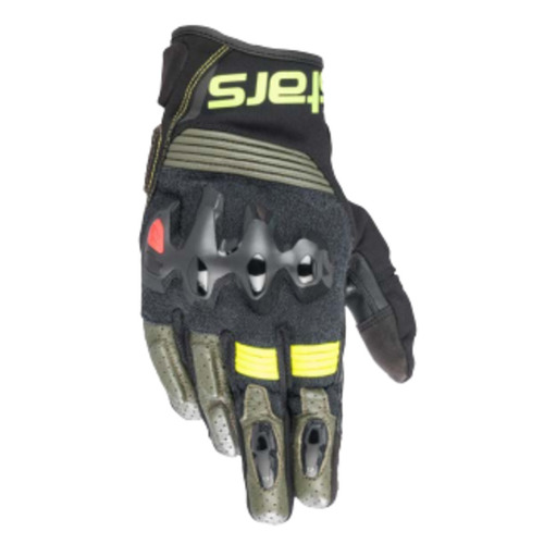 Alpinestars Halo Leather Gloves Forest Green/Black Fluro Yellow  / 56