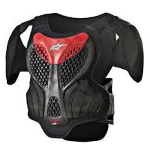 Youth A5 Motorcycle Body Armour Black Red S/M
