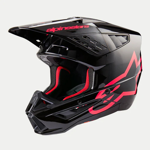 Alpinestar SM5 Corp Motorcycle Helmet Ece 22.06 Black Diva Pink Gloss / 60