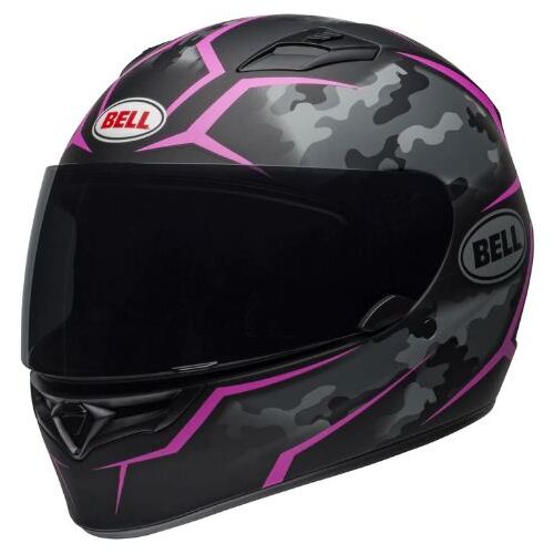 Bell Qualifier Stealth Camo Motorcycle Helmet - Matte Black/Pink