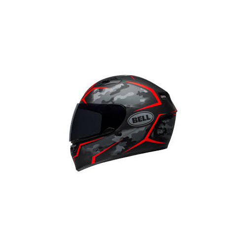 Bell Qualifier Motorcycle Helmet Stealth Camo - Matte Black/Red 