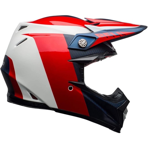 New Bell Moto-9 Motorcycle Helmet Flex Divison Matte Gloss White/Blue/Red 