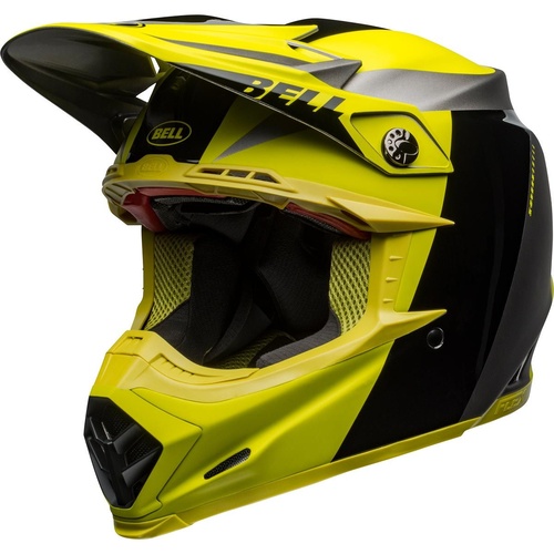 New Bell Moto-9 Motorcycle Helmet Flex Divison Matte Gloss Black/Hi Viz/Grey 