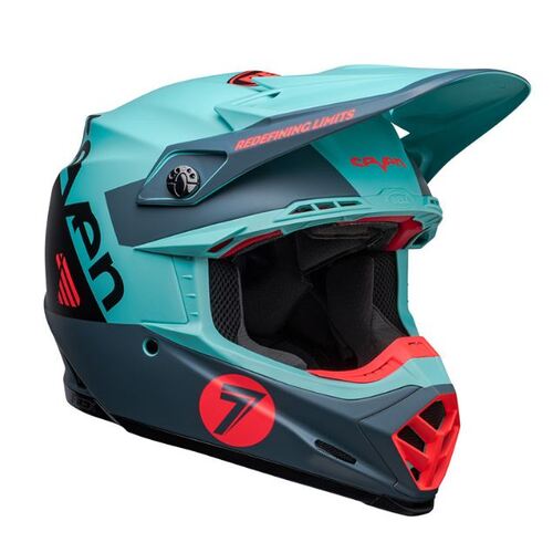 Bell Moto-9S Flex Seven Vanguard Helmet - Matte Aqua/black