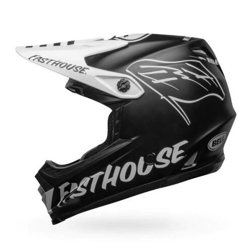 Bell Moto-9 MIPS Youth Fasthouse Flying Colors Helmet - Matte Black/White