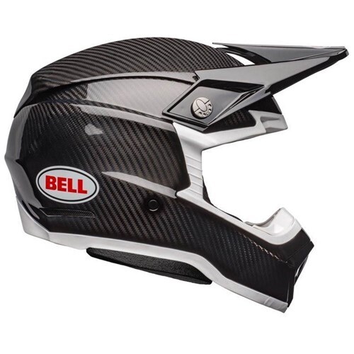 Bell Moto-10 Sphr Solid Black /Motorcycle Helmet White  (Lg)