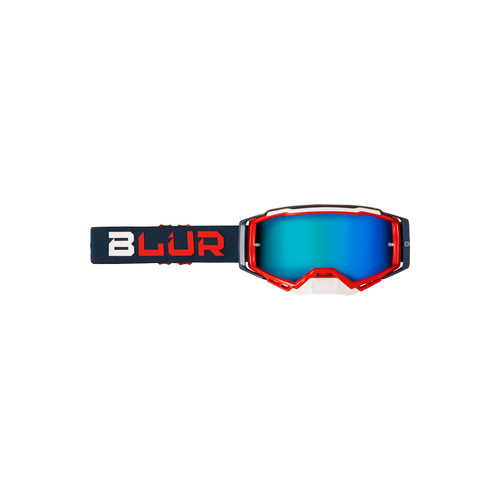 Blur B-40 Off Road Motorcycle Goggle Blue/Red (Blue Lens)
