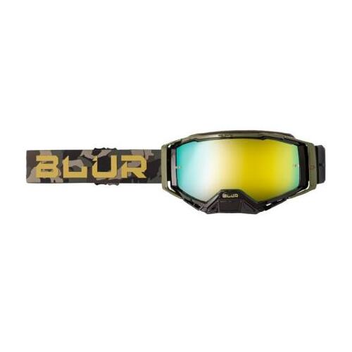 Blur B-40 Off Road Motorcycle Goggle Black/Camo (Gold Lens)