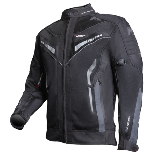 Motodry Men's All Seasons Dual-Liner Motorcycle Jacket - Black (Stout Plus)