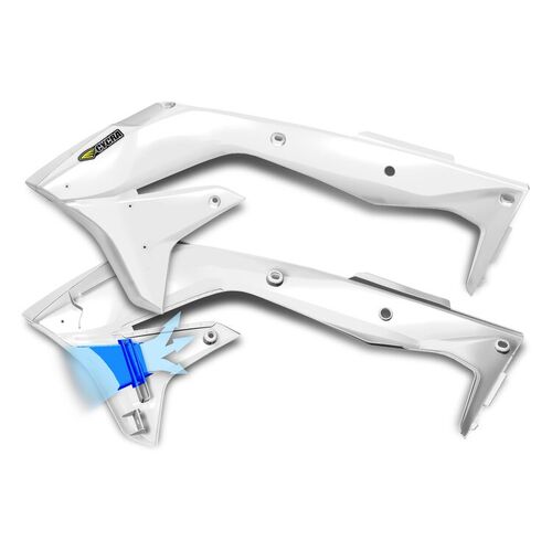 Cycra Powerflow Radiator Shrouds Kawasaki KX250/KX450/F/X/SR 2019-2020 White