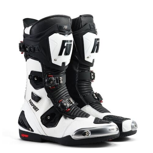 Fusport XR1 Motorcycle Boots - White/Black/White