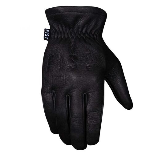 Fist The Rig Leather Motorcycle Gloves - Black