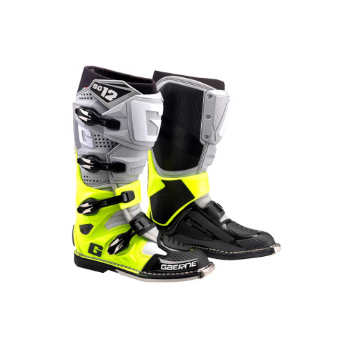 New Gaerne - SG-12 -Motocross- Boots - Grey-Yellow-Black