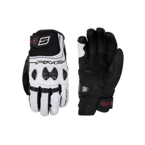 Five Men's Supermotard Motorcycle Gloves Small/8 - White