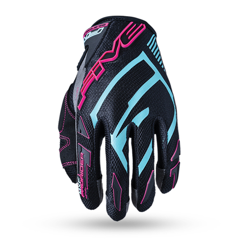 Five Ladies MXF Prorider S MX Motorcycle Gloves -Grey/Blue/Pink