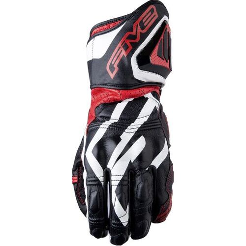 Five RFX-3 Replica Motorcycle Gloves - Black/Red