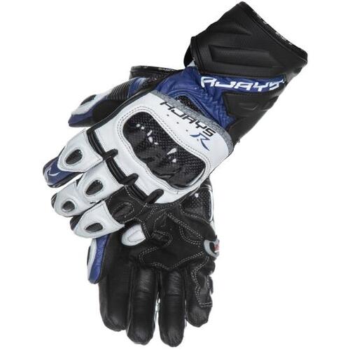 Rjays Long Cobra 2 Carbon Mens Motorcycle Glove Blue/White/ Black (Xs)