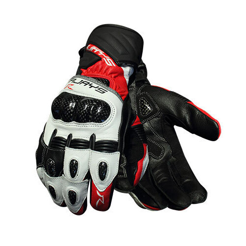 Rjays Long Cobra 2 Carbon Mens Leather Gloves - Red/White/Black Small