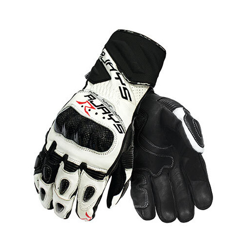 New Rjays Long Cobra 2 Carbon Mens Leather Gloves - White/Black