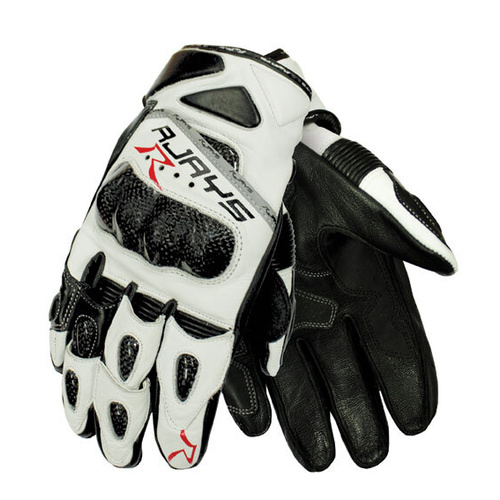 Rjays Short Cobra 2 Carbon Leather Gloves - Black/White