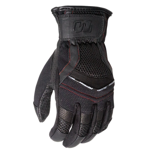 Motodry Men's Summer Vented Motorcycle Leather Gloves - Black