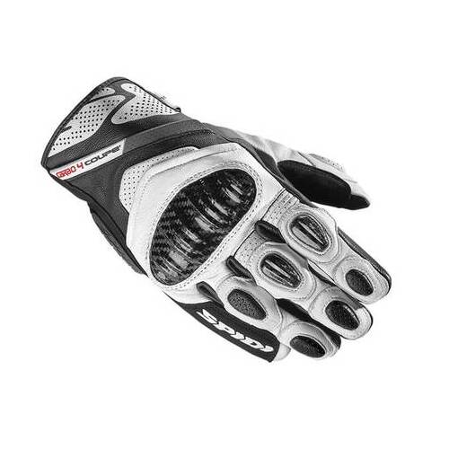 Spidi Carbo 4 Coupe Motorcycle Leather Gloves - Black/White