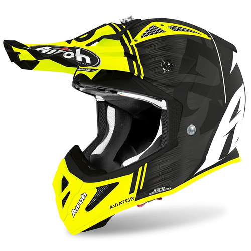 Airoh Aviator Ace Kybon Motorcycle Helmet  - Yellow Matte