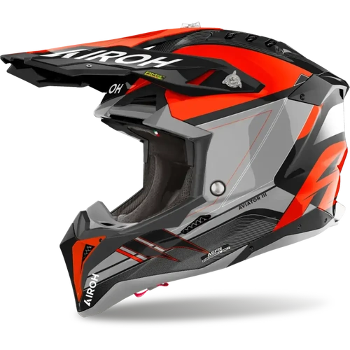 Airoh Aviator 3 Saber Orange Motorcycle Helmet [Size: Small]